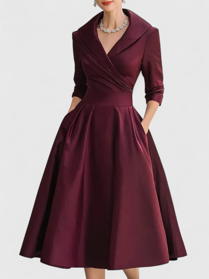Clarisse™ | Robe Midi Col Châle