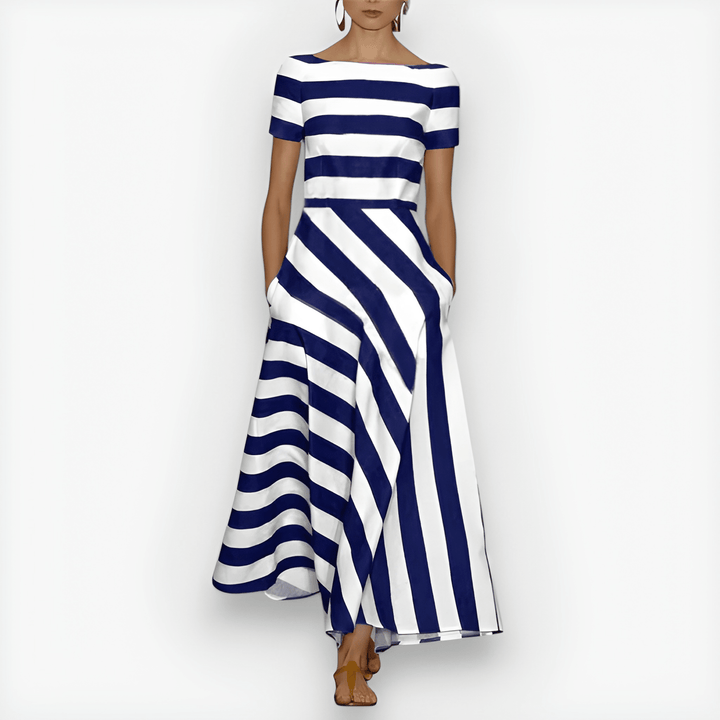 Clara™ | Robe Maxi Rayures Graphiques