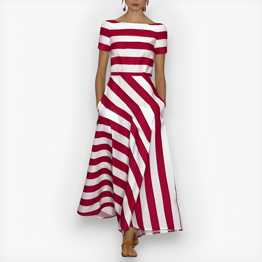 Clara™ | Robe Maxi Rayures Graphiques